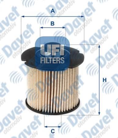 UFI 2610400 Mazot Filtresi 208-308 T9 - 508-C4 B7-C4 Cactus-C5x7-Ds3-Ds4-Focus Iv Cew 14> Galaxy Iv Cdr 1.5tdci 15> Yeni Mondeo Cng 15> Kuga Ii 13> Galaxy Iii 06> 2.0tdci-2.2tdci At Dv6fc 1.6hdi Euro6 **Oe**